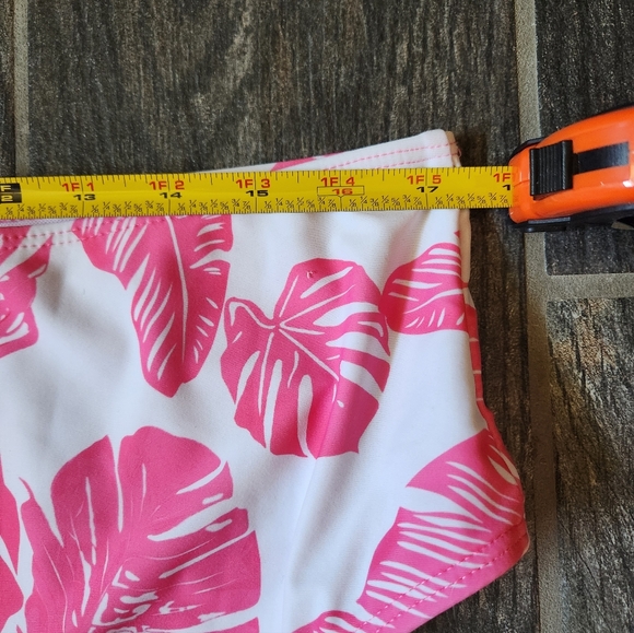 Pink palm High-waisted bikini bottoms - Picture 6 of 7